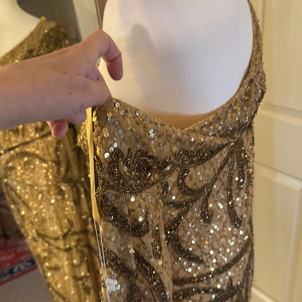 Mac Duggal Gold One Shoulder Dress - Picture 11 of 16